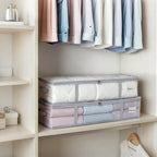 Under Bed Storage Containers 4 Pack 90L Mesh Clear for Blankets Clothes | Waterproof Clear Mesh Fabric, Sturdy Handles, Zippered Closure, for Blankets Clothing Sweaters Pillows Linens and Sheets - Image 7