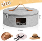 Chunful Hat Box for Women Storage Cowboy Hat Box, Gray, Height 6.3 Inches - Image 2