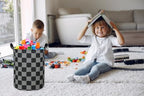 ESSME Boys Laundry Hamper,Kids Hamper Collapsible Canvas Waterproof Storage Bin for Boy, Nursery Hamper,Gift Baskets,toy bins(Black grid) - Image 2