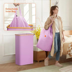 Lifewit 65L Slim Laundry Hamper with Lid and Removable Bag, Purple - Image 4