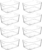 CONTROL KITCHEN Clear Plastic Storage Bins for Kitchen Organization or Pantry Organizers and Storage, Freezer Organizer Storage Containers Bin for Organizing Refrigerator Cabinet Organizers (8, Large) by CONTROLKITCHEN