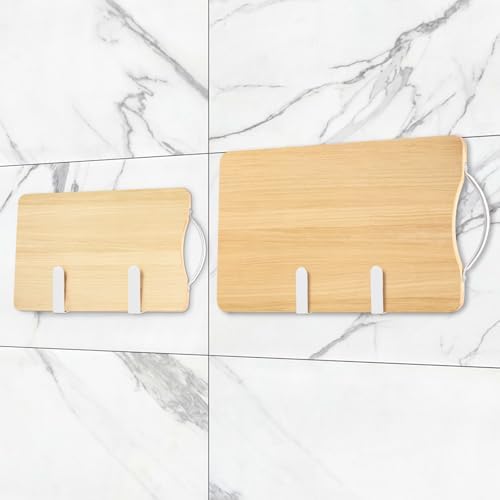 Pot Lid Rack, Wall Mounted 304 Stainless Steel Pan Lid Organizer Holder, Self Adhesive, Kitchen Cooking Utensil Tool (White, Set of 2) - Image 3
