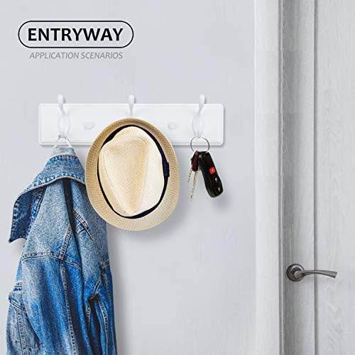 Badiano Heavy Duty Wooden Coat Rack, Wall-Mounted Organizer,14 Inch, White - Image 6