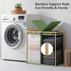 efluky Double Laundry Hamper with Lid and 2 Removable Bags, Sage Green - Image 6