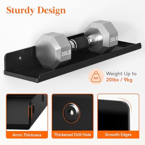 Lifewit Acrylic Floating Shelves for Wall 14" Black, 12 Pack - Image 4