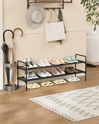 Kitsure Long Shoe Rack for Closet, 36.1" Wide - 2 Tiers, Black | Shoe Organizer for Front Door Entrance, Stackable Shoe Shelf, Closet Organizers and Storage - Image 2