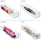 iDesign Slim Clear Plastic Storage Bin, Extra Long Narrow, 4-Pack - Image 7