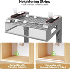 2 Packs 17IN Depth Under Sink Organizer, 2-Tier Pull Out Cabinet Organizer With Smooth Circular Rail, Large Capacity Metal Mesh Sliding Drawers For Bathroom& Kitchen Storage,Height Adjustable–Gun Gray - Image 4