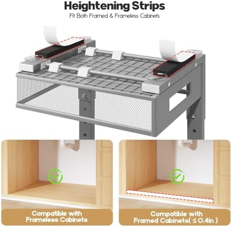 2 Packs 17IN Depth Under Sink Organizer, 2-Tier Pull Out Cabinet Organizer With Smooth Circular Rail, Large Capacity Metal Mesh Sliding Drawers For Bathroom& Kitchen Storage,Height Adjustable–Gun Gray - Image 4