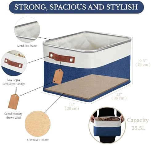 DECOMOMO Storage Bins, Large Fabric Storage Baskets for Shelves 4 Pack - Image 3