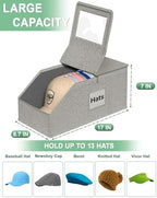 Stackable Hat Organzier for Baseball Caps - 2 PCS Hat Storage Holder Holds up to 26 Caps for Closet, Dust-Proof Hat Boxes Container with Clear Window for Home - Image 2