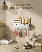 Rebee Vision Key Holder Wall Mount with 2 Drawers for Aesthetic Room, White - Image 2