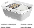 Lavish Home Collapsible Plastic Laundry Basket, Gray, 24.25”x17.5”x10.5” - Image 3