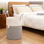OIAHOMY 80L Nursery Hamper Laundry Basket Laundry Hamper Grey/White - Image 5