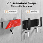 Bathroom Scale Holder Wall Mounted Pot Lid Holder, 304 Stainless Steel Multi-Functional Storage for Cutting Boards, Self-Adhesive & Screw Mounting, Kitchen Bathroom Organizer (Black) - Image 4