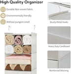 GRANNY SAYS 4-Shelf Hanging Closet Organizer with Drawer, Foldable Storage | Dividers Closet Hanging Organizer, No-Sag Support, Keeps Clothes Neat, Folds Flat, Fits RV, Dorm & Small Closets, Beige - Image 6