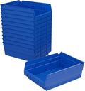 Akro-Mils 30150 Heavy Duty Plastic Shelf Bins, 12"x 8"x 4", Blue, 12-Pack by Akro-Mils