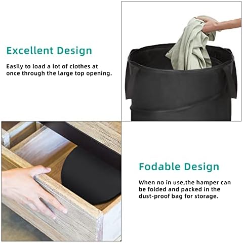 BATTOO 106L Collapsible Laundry Baskets - Foldable Pop Up Hampers for Laundry - Upgrade Oxford Laundry Hamper with Reinforced Handles for Bedroom, Bathroom, Kids Room, Dorm, Travel, Storage Organizer - Image 4