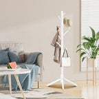 8-Hook Freestanding Coat Rack 3 Adjustable Heights White 2PCS - Image 2