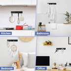 Key Holder with 4 Hooks,Adhesive Key Hanger Organizer for Wall Mount - Image 4