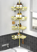 KEGII Corner Shower Caddy Tension Pole, Bathroom Storage Rack, Gold by KEGII