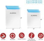 ALMING Compression Bags - Travel Essentials - 12 Pack Space Saver Bags - No Vacuum Pump Or Air Extractor is Needed - Storage Accessorie and Home Packing Organizers (transparent) - Image 5