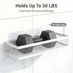 PUSDON 5-in-1 16.5" Extra Long Slim Wall Mount Wrapped Mesh Kitchen Organizer & Shower Caddy Kit, with Paper Towel Holder, Utensil Holder, Soap Dish, Holds 50LBS - White, Netting - Image 6