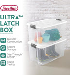 Sterilite 70 Qt Ultra™ Latch Box, Durable Clear Storage Bin w/ Lid, 6 Pack - Image 2