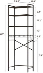 Gizoon Over-The-Toilet Storage Rack with Adjustable Shelf and Basket, 4-Tier Freestanding Space Saver Bathroom Shelves Above Toilet for Room - Image 2