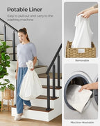 SONGMICS Rolling Laundry Hamper with Lid, 140 L Synthetic Rattan - Image 6