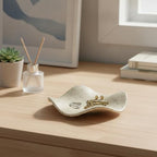 Effortless Catchall Tray for Keys and Jewelry, Irregular Ceramic Bowl with Matte Finish, Modern Nightstand Organizer, 7.7 x 7.7 Inches - Image 2