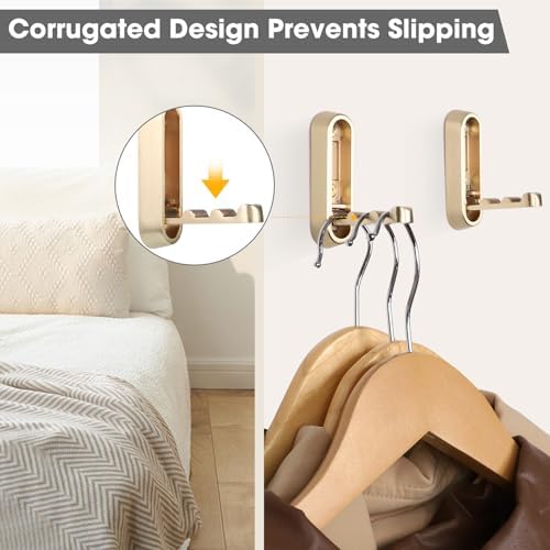 Foldable Wall Hook, Gold, 4 Pack, Screw Mounted, Heavy Duty Coat Hooks - Image 4