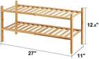 viewcare 2-Tier Bamboo Shoe Rack for Entryway, Bamboo Wood Shoe Organizer for Hallway Closet, Free Standing Shoe Racks for Indoor Outdoor - Image 3