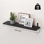 WOPITUES 24'' Long Floating Shelves for Wall Decor & Storage, Black - Image 3