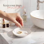 Ceramic Jewelry Tray, White Initial D Personalized Jewelry Dish - Image 5