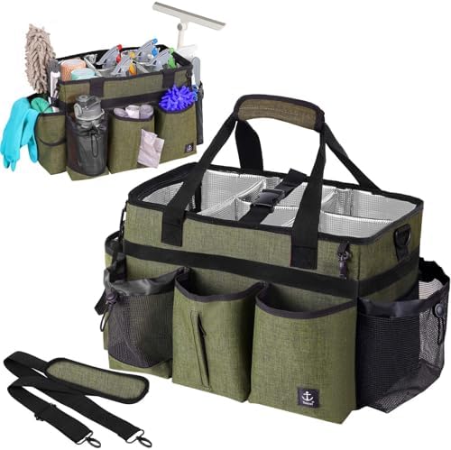 Large Cleaning Caddy Bag Built-in hard plastic sheet Aluminum foil lining by Timoxi