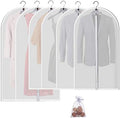 Mskitchen Garment Bags for Hanging Clothes, Clear Plastic Closet Storage Covers with Cedar Balls, 24" x 43"/54”, 6 Pack by MsKitchen
