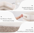 Rectangular Cotton Rope Laundry Hamper 60L Foldable Basket - Image 3