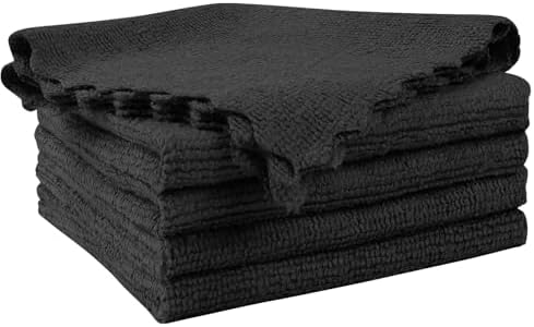 Orighty Microfiber Cleaning Cloth 5 Pack, Black Cleaning Rags 12x11 inch by AllRightinOrighty