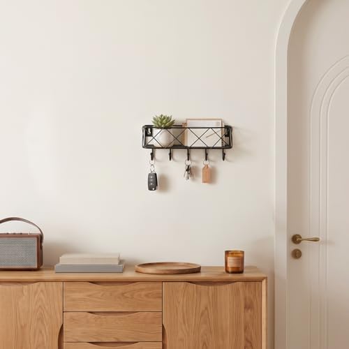 HappyHapi Key Holder Wall Mount, Metal Key Rack, 9.8”Lx2.1”Wx4.1”H - Image 5