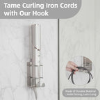 Curling Iron Holder, Stainless Steel Flat Iron Holder Wall Mount, Hair Straightener Holder for Bathroom Storage, Flat Iron Holder Wall Mount Space Saving Hair Tool Organizer Silver BANJEKT - Image 5
