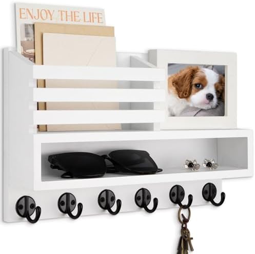 Key and Mail Holder Wall Mount, Key Holder with Long Storage Box by Lucundm