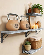 BAYKA Wall Shelves for Bedroom Decor, Wood, Gray White, Set of 4, 16in - Image 3
