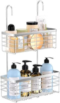 YUOROS 2 Tier Shower Caddy Hanging Over the Door (Silver) by YUOROS