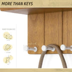 Rebee Vision Key Holder Wall Mount with 4 Hooks for Room Decor, Light Brown - Image 5