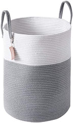 YOUDENOVA Cotton Laundry Hamper, 58L Tall Storage Basket-Grey by YOUDENOVA