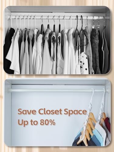 HOUSE DAY White Magic Space Saving Hangers, Premium Smart Hanger Organizer | Space Saver Hanger, Closet Organizer and Storage for Dorm, Apartment, Dorm Room Essentials for Grouping Clothes - Image 3