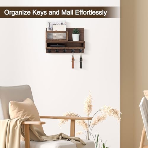 Key Holder for Wall, Mail Organizer with Storage Compartment - Image 3
