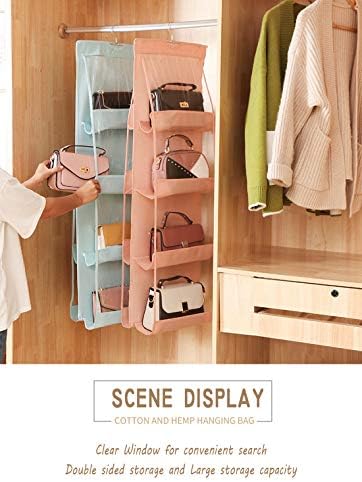 AARAINBOW 1 Pack Hanging Handbag Purse Organizer, Handbag Organizer with 8 Easy Access Pockets, Purses Holder Wardrobe Closet Space Saving Organizers, 41 L x 13.5W (B-Blue) - Image 4