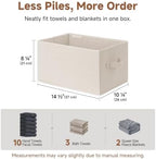 StorageWorks Shelf Organizer Bins, Beige Stripes, 3-Pack, Large - Image 6